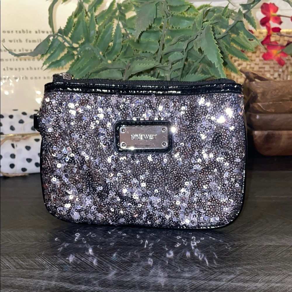 Nine West Silver Sequin Clutch